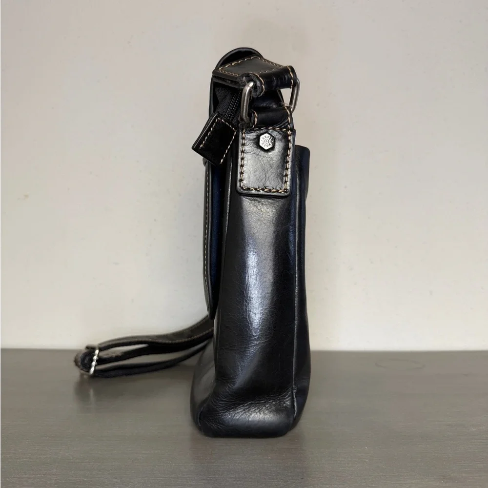 Jekyll & Hide Black Leather Messenger Tablet RFID Protection Unisex Crossbody